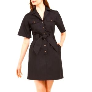 NEW Calvin klein Belted safari dress black size 10